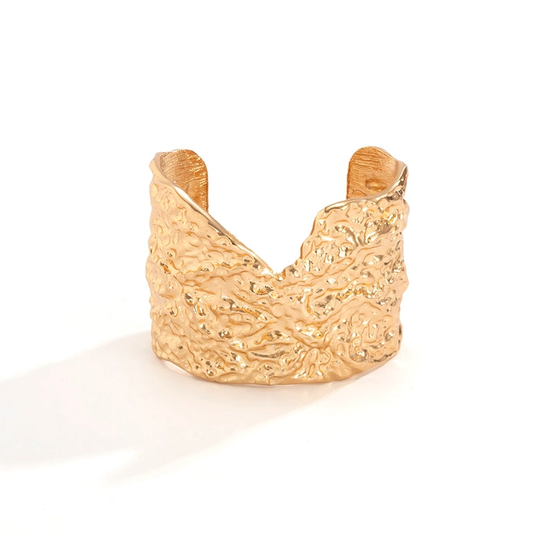 Avrie Statement Cuff Bracelet - Gold Wide