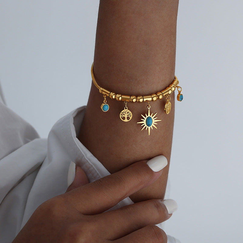 Kinzie Irregular Sun Jewelry Set - Gold Bracelet (17+5cm) [IB6AJWW7]