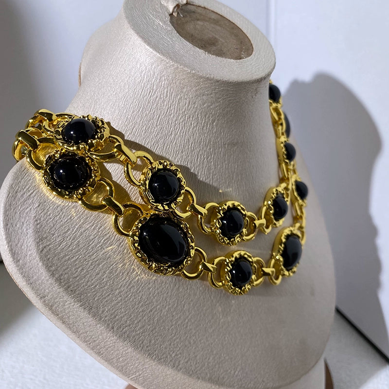 Blimy Baroque Statement Necklace - Black Necklace [98JAN8OJ]