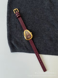 Zhamira Retro Red Watch - Leather Strap with Snake Head Detail [NSW7RYJ7]