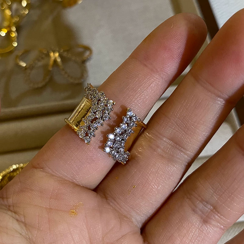 Layan Filigree Gemstone Ring - Clear Gemstone Open Ring [LVFBPIX2]