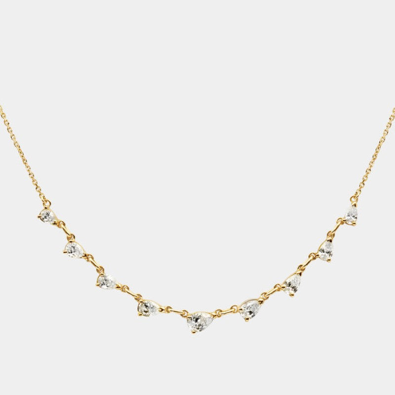 Layered Dainty Pendant Necklace - Gold 9 Teardrop Necklace [OSUISFQX]