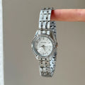 Daisy Dial Bracelet Watch - White Dial Daisy Steel Strap [QX84LKAS]