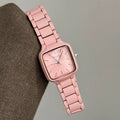 Square Dial Minimalist Watch - Pink [TX6YMQI0]