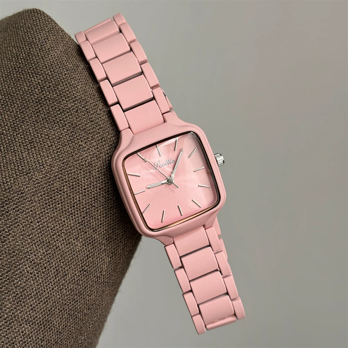 Square Dial Minimalist Watch - Pink [TX6YMQI0]