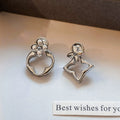 Geometric Asymmetrical Gold Drop Earrings - Silver [X95FKFMP]