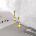 Melonie Asymmetric Pearl Earrings - Gold [GW154UAD]