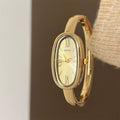 Minimalist Oval Bracelet Watch - Gold with Gold Dial [D2IZ2QXT]