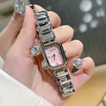 Mother-of-Pearl Square Bracelet Watch - Pink (with Flower Bracelet) [SCCA81XZ]