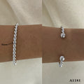 Nilah Diamond Heart Charm Bracelet - Silver Bangle [KX9EYVI0]