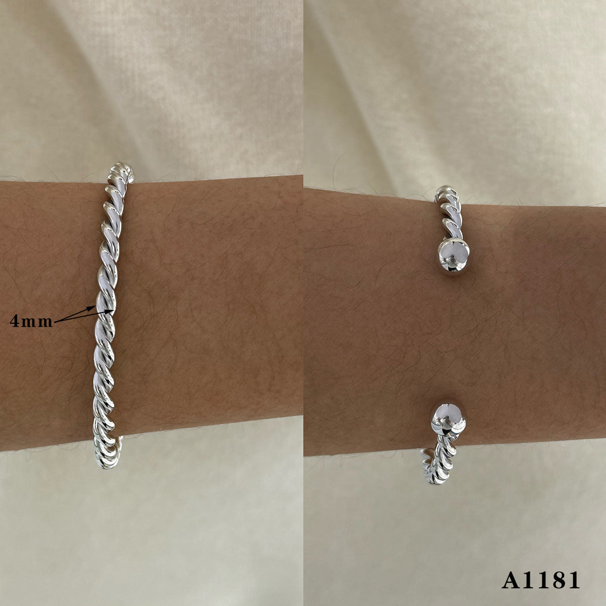 Nilah Diamond Heart Charm Bracelet - Silver Bangle [KX9EYVI0]