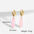Shanvi Natural Stone Drop Earrings - Green Stone Gold Drop [GO37X4T3]