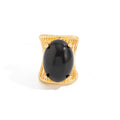 Chunky Resin Oval Ring - Black [O9ROMC77]