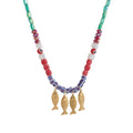 Whimsical Beaded Fish Pendant Necklace - Four Fish Necklace [27KBPXP5]