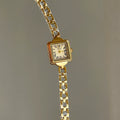 Square Dial Chain Bracelet Watch - Gold Band Gold Face (Roman Numerals) [ZTJKZJZQ]