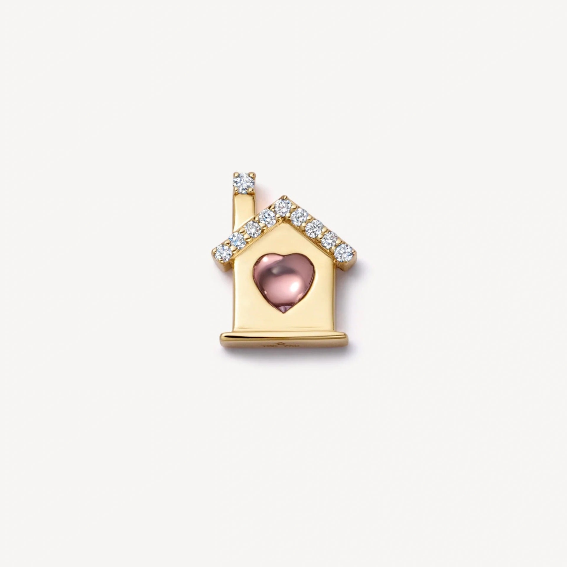 Floating Charm Locket Necklace - CZ House Charm [SAJV07FA]