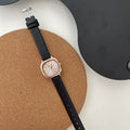 Minimalist Square Dial Faux Leather Watch - Black (Naidu Bar Markers) [3H6XW0RX]
