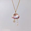 Alizae Pearl Moon Star Necklace - Pink Star Necklace [N5MV7XM8]