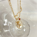 Anslee Mother-of-Pearl Birth Flower Necklace - January - Carnation [2U8221YI]