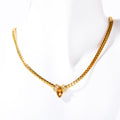 Layered Marquise Zircon Snake Chain Necklace - Light Brown [IA6D4UQT]