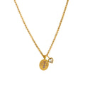 Dainty Floral and Heart Pendant Necklace - Ballet Shoe Necklace (with CZ) [O9QF3MC7]
