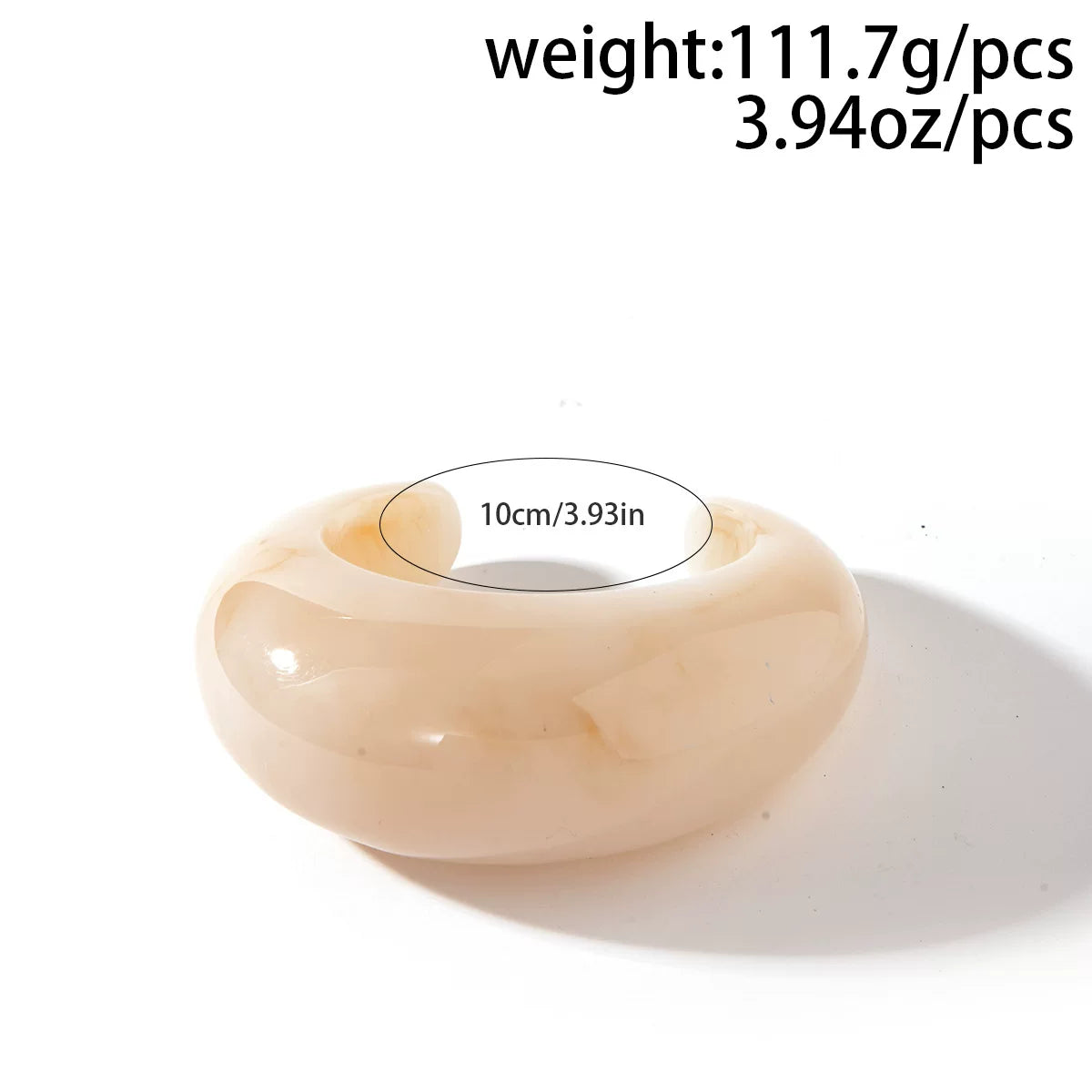 Glossy Geometric Bangle Bracelet Set - Beige [7OYSTE04]