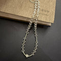Yatzil Layered Crystal Necklace - Faceted Silver Bead Crystal Necklace [OVAUT526]