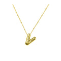 Aiyanah Glossy Bubble Letter Necklace - Gold V [S8W6CY1Q]