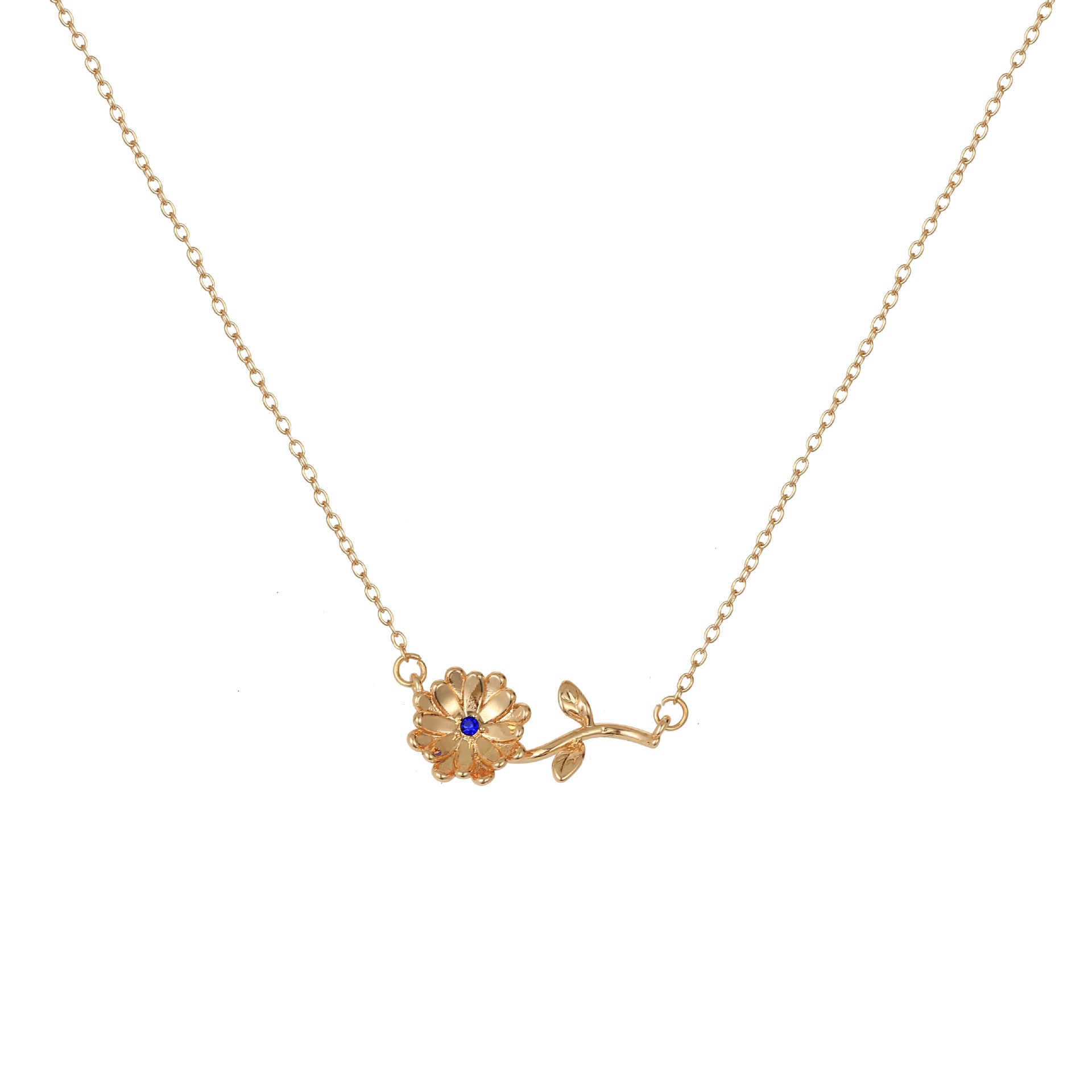 Kaylea Birth Flower Pendant Necklace - September [QGU5LW73]