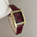 Retro Square Roman Numeral Watch - Ancora Red [UB7VPOT8]