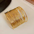 Cyra Statement Cuff Bracelet - Gold Multi-Layer Cuff [0BHSRCUW]