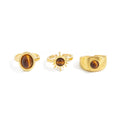 Organic Gemstone Open Ring Set - 3-Piece Set [F5YRMKKH]