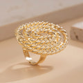 Amaryllis Starfish Statement Ring - Corrugated Spiral Gold [I0QT83GR]