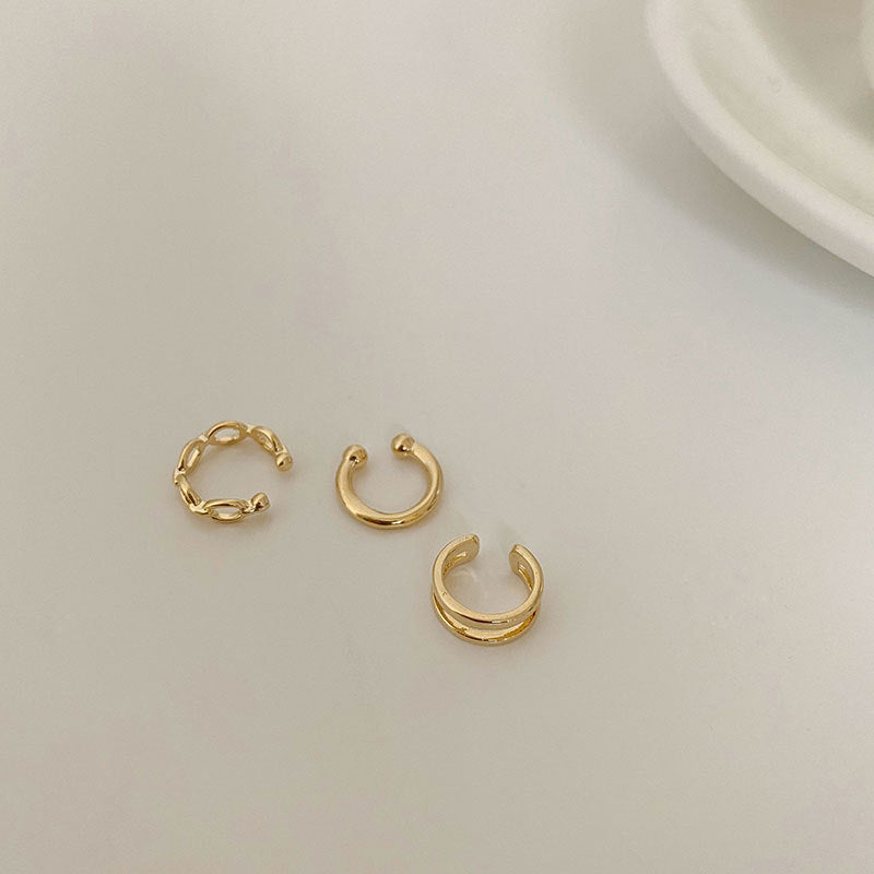 Arabelle Geometric Ear Cuff Set - Gold [A3K77F9X]