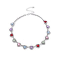 Embrie Pave Heart Necklace - Silver