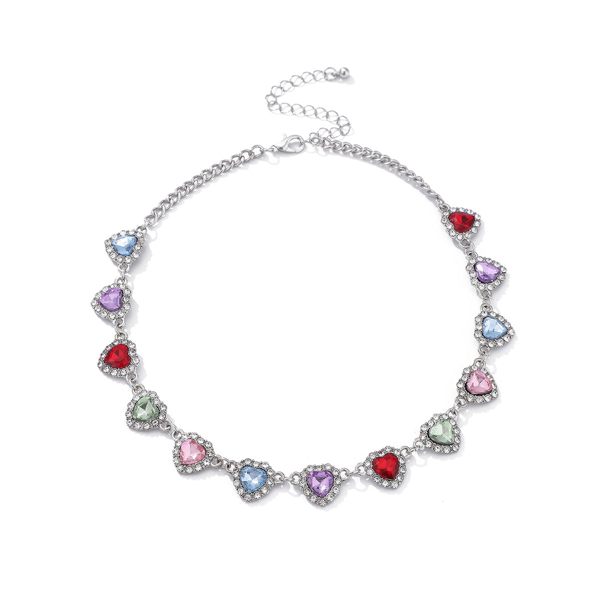 Embrie Pave Heart Necklace - Silver