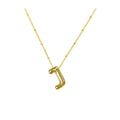 Aiyanah Glossy Bubble Letter Necklace - Gold J [VVCNSK22]