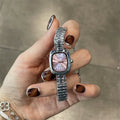 Oval Dial Bracelet Watch - Silver Pink [NN13DKLV]