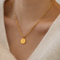Rose Pendant Chain Necklace - Gold [4593JTCV]