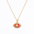 Evil Eye Pendant Necklace - Red Eye - White Zircon [57JO2MMQ]