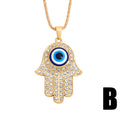 Baylee Hamsa Evil Eye Necklace - Black Eye [CG3PK5KZ]