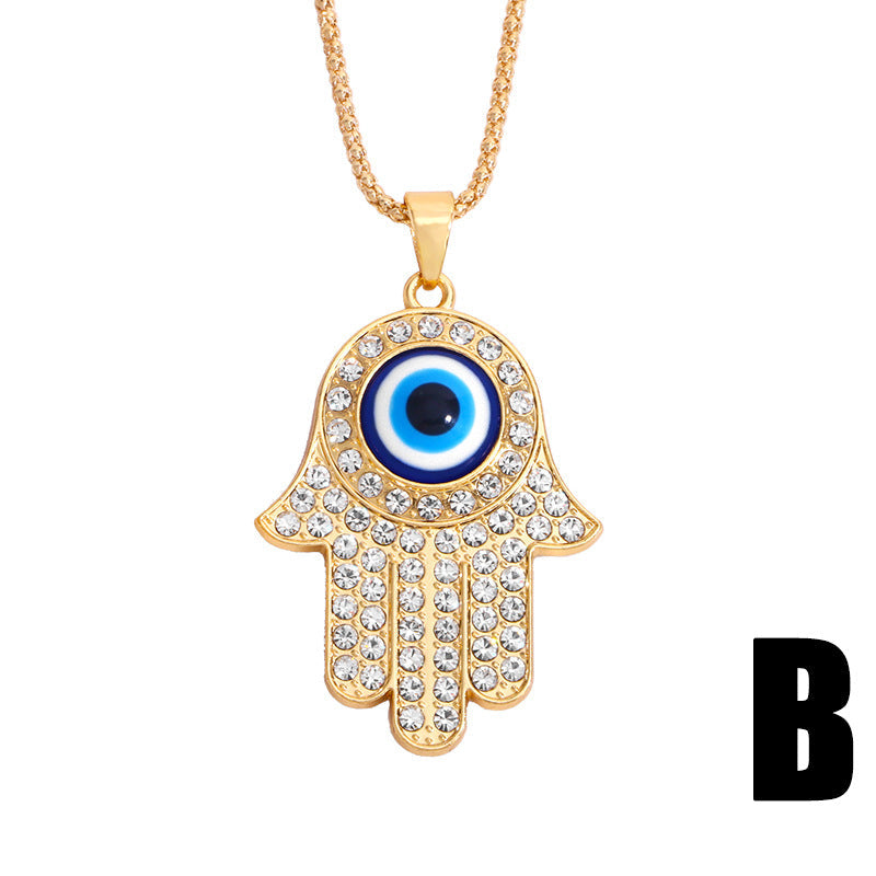 Baylee Hamsa Evil Eye Necklace - Black Eye [CG3PK5KZ]