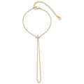 Elliette Gold Plated Finger Chain Bracelet - Finger Chain - Three Leaf Flower [FHYNFD6G]