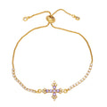 Eleonor Zircon Cross Bracelet - Purple [D2NAROGI]