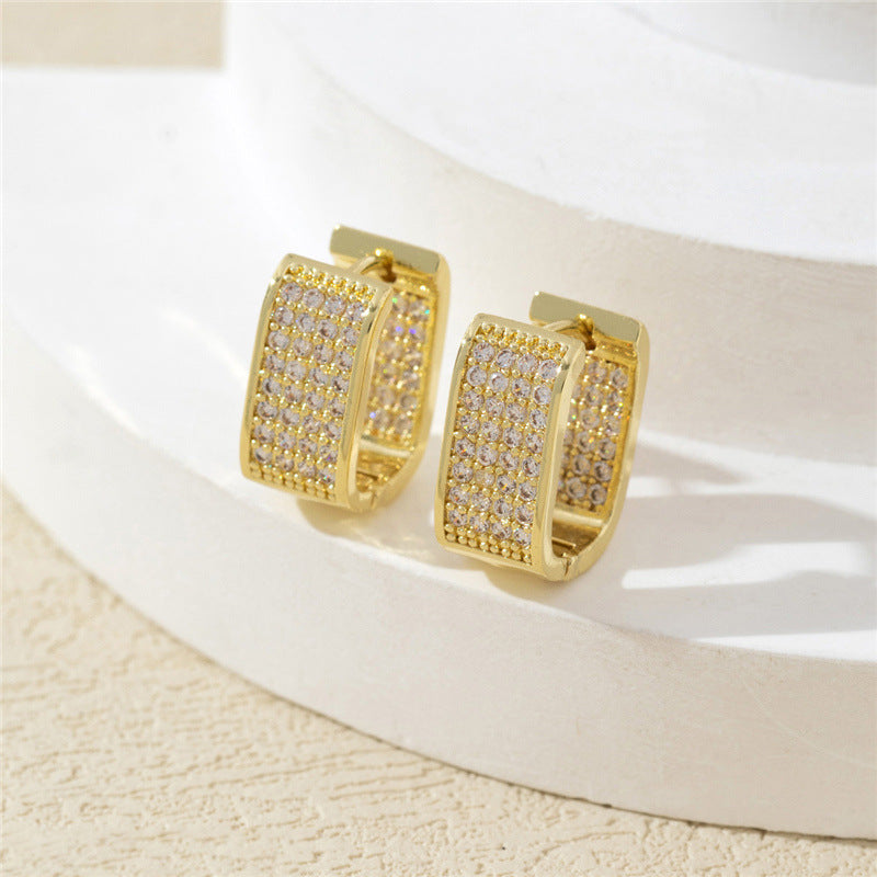 Emmelia Glimmer Geometric Studs - Gold [QEXQZO89]