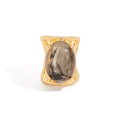 Chunky Resin Oval Ring - Dark Grey [DN39KKAI]