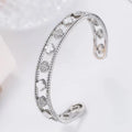 Arianny Sparkling Clover Bracelet - Platinum & White [VSTPV7S8]