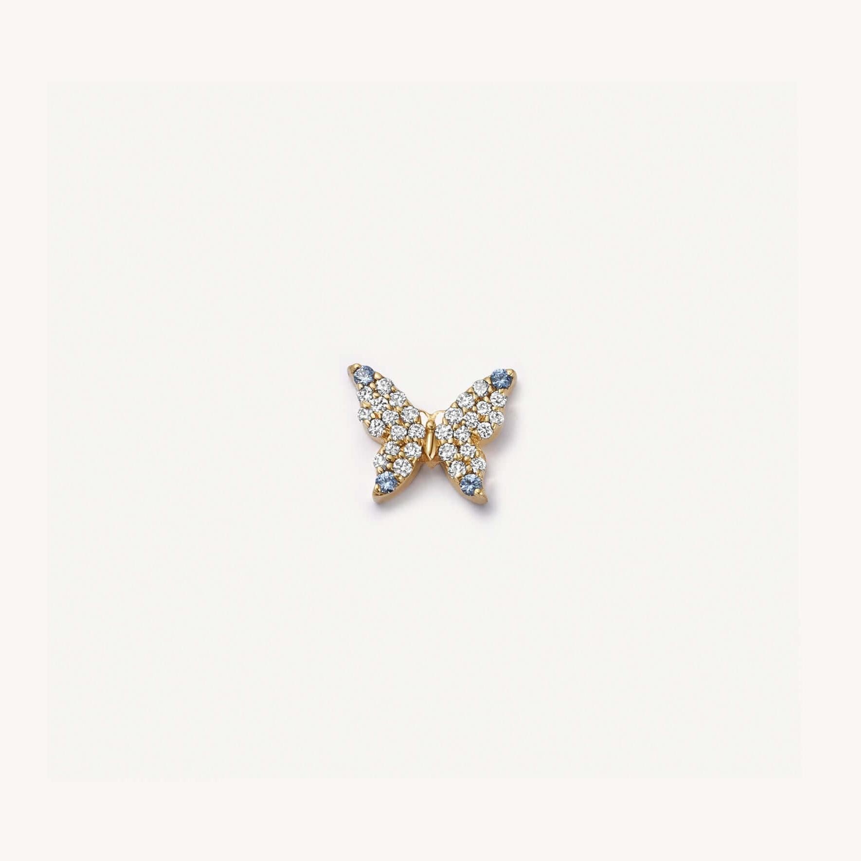 Jayme Dainty Zircon Charm Necklace - Full Diamond Butterfly [CY84L7AS]