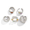 Shraddha Dainty Diamond Ring Set - Silver