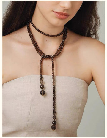 Lena Smoky Quartz Beaded Necklace